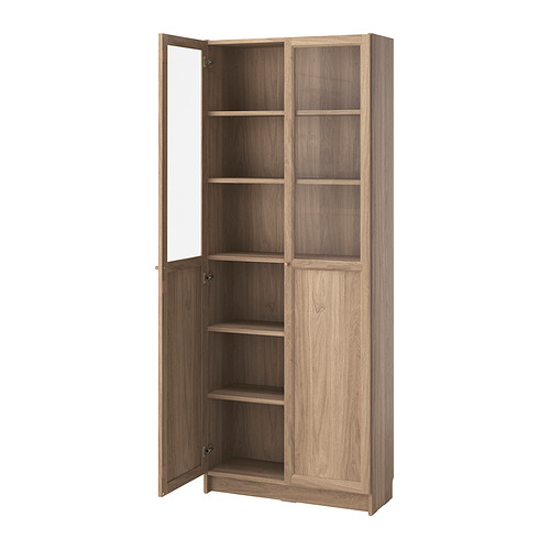 BILLY/OXBERG bookcase with panel/glass doors