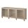 BESTÅ - storage combination with doors, white stained oak effect/Sindvik/Stubbarp white stained oak eff clear glass, 180x42x74 cm | IKEA Indonesia - PE574472_S1