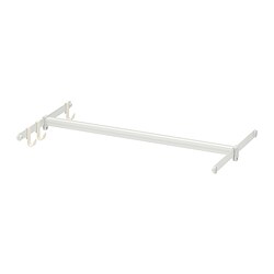 HJÄLPA clothes rail+2 susp rails+3 hooks, adjustable/white, 60-100x40 ...