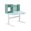 BERGLÄRKA - Desk, turquoise/white tiltable, 100x70 cm