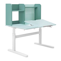 BERGLÄRKA - Desk, turquoise/white tiltable, 100x70 cm