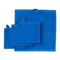 VÅGSJÖN - Washcloth, bright blue, 30x30 cm