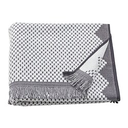 FJÄLLSTARR - Bath towel, white/grey, 70x140 cm