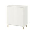 EKET - Cabinet combination with legs, white/wood, 70x35x80 cm