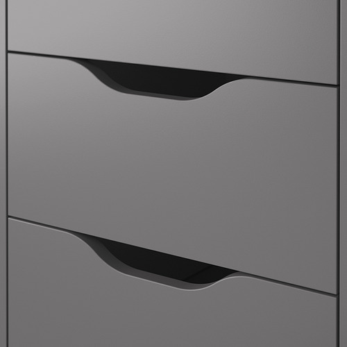 ALEX drawer unit on castors, dark grey/black, 36x76 cm | IKEA