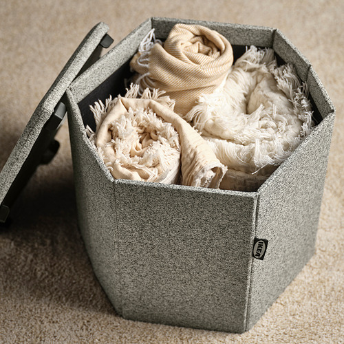 KJUGE pouffe dengan penyimpanan