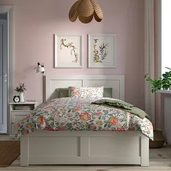 FÅGELFJÄLLET - Bed frame, off-white/Luröy, 120x200 cm