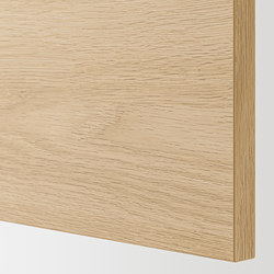 ENHET - Base cabinet for hob w door, white/oak effect, 60x62x75 cm