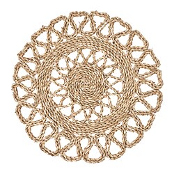 GALLSOPP - Place mat, natural/sedge handmade, 37 cm