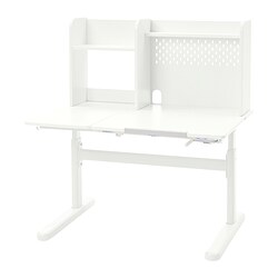 BERGLÄRKA - Desk top and shelf, white, 100x70 cm