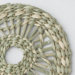 PENNFISK - Coasters with holder, natural/sedge handmade, 10.0 cm