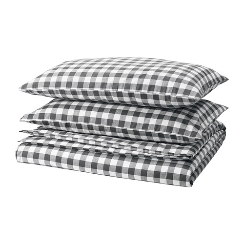 EKTANDVINGE duvet cover and 2 pillowcases