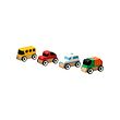 LILLABO - 4-piece vehicle set, sports car/school bus recycling truck/police car/multicolour