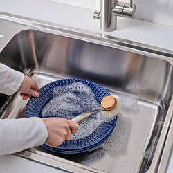 VÄLVÅRDAD - Dish-washing brush, stainless steel/beech