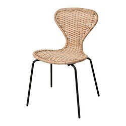 ÄLVSTA - Kursi, buatan tangan rotan/Sefast hitam