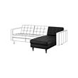 LANDSKRONA - Chaise longue, add-on unit, Grann/Bomstad black/metal
