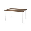 MITTZON - Conference table, walnut veneer/white, 140x108x75 cm