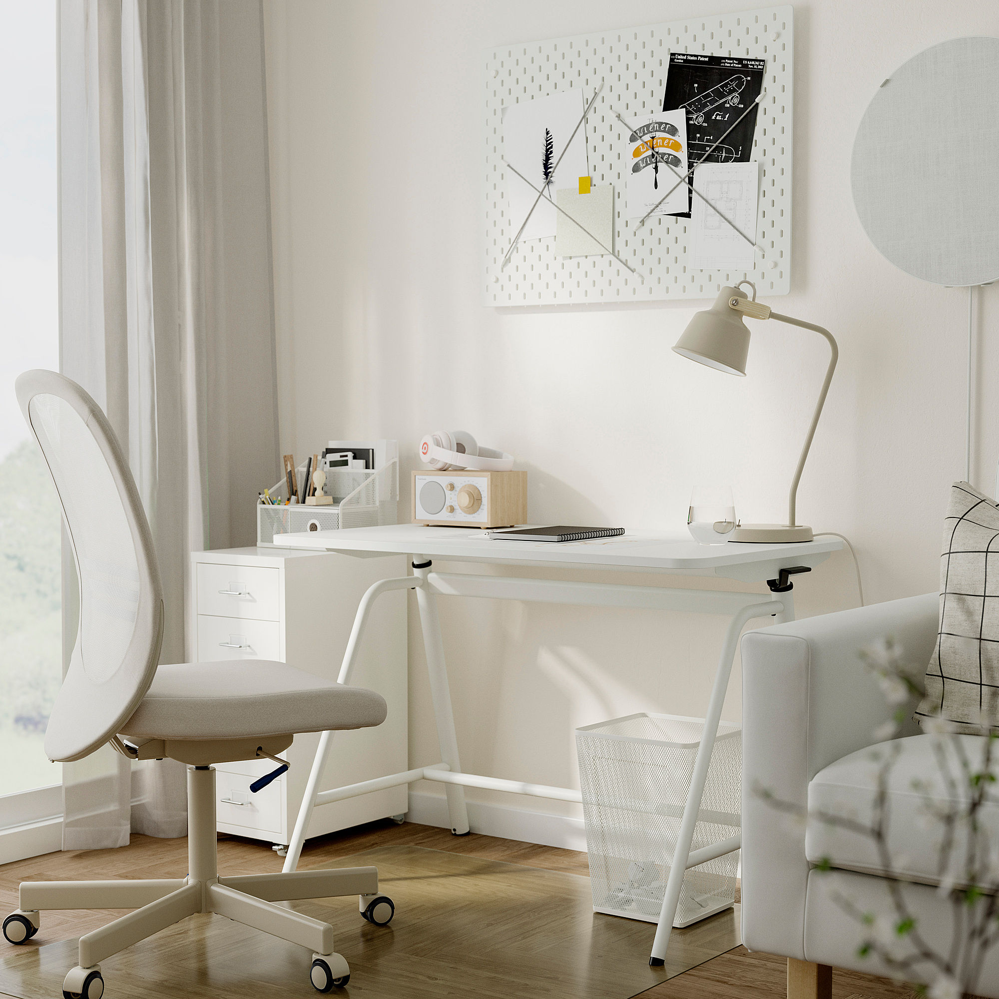GLADHÖJDEN desk sit/stand, white, 100x60 cm | IKEA Indonesia