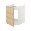 ENHET - Kabinet dasar utk wastafel/pintu, putih/efek kayu oak, 60x62x75 cm