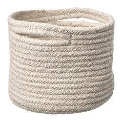 TJABBIG - Basket, natural, 15x13 cm