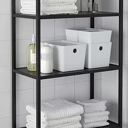 KUGGIS - Box with lid, white, 18x26x15 cm