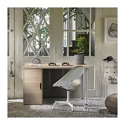 ALEX/LAGKAPTEN - Meja, diwarnai putih/efek kayu oak putih, 120x60 cm