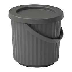 DAMMÄNG - Bin with lid, dark grey, 8 l