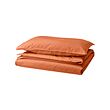 ÄNGSLILJA - Duvet cover and pillowcase, red-brown, 150x200/50x80 cm