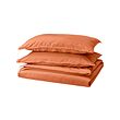 ÄNGSLILJA - Sarung duvet dan 2 sarung bantal, merah-cokelat, 240x220/50x80 cm
