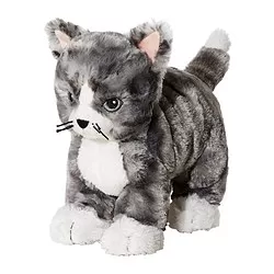 LILLEPLUTT - Boneka, kucing abu-abu/putih