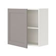 ENHET - Kabinet dinding dg 1 rak/pintu, putih/abu-abu rangka, 60x32x60 cm