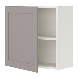 ENHET - Wall cb w 1 shlf/door, white/grey frame, 60x32x60 cm