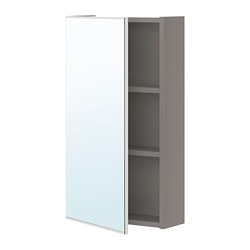 ENHET - Kabinet cermin 1 pintu, abu-abu, 40x17x75 cm