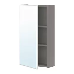 ENHET - Kabinet cermin 1 pintu, abu-abu, 40x17x75 cm