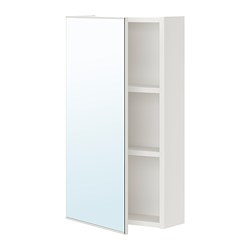 ENHET - Kabinet cermin 1 pintu, putih, 40x17x75 cm