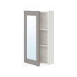 ENHET - Mirror cabinet with 1 door, white/grey frame, 40x17x75 cm