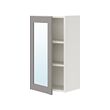 ENHET - Mirror cabinet with 1 door, white/grey frame, 40x32x75 cm