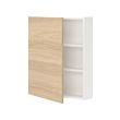 ENHET - Wall cb w 2 shlvs/door, white/oak effect, 60x17x75 cm
