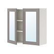 ENHET - Kabinet cermin 2 pintu, putih/abu-abu rangka, 80x32x75 cm