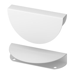 BEGRIPA - Handle, white/half-round, 130 mm