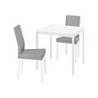 MELLTORP/KÄTTIL - Table and 2 chairs, white/Knisa light grey, 75 cm
