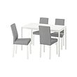 MELLTORP/KÄTTIL - Table and 4 chairs, white/Knisa light grey, 125 cm