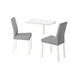 KÄTTIL/NORBERG - Meja dan 2 kursi, putih/Knisa abu-abu muda, 74 cm