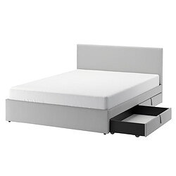 GLADSTAD - Tempat tidur brlps, 2 ktk pnympnn, Kabusa abu-abu muda, 160x200 cm