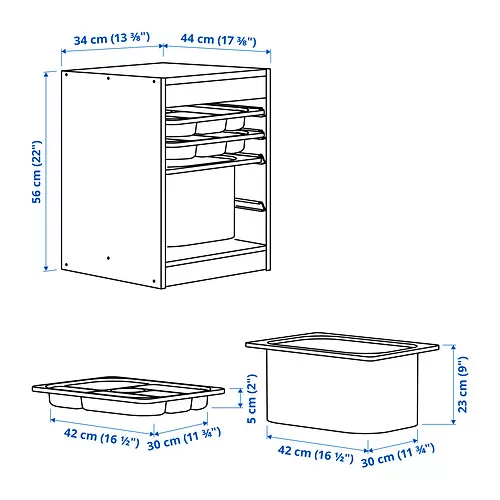 TROFAST Measurement Illustration