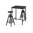 DALFRED/SANDSBERG - Meja bar dan 2 bangku bar, hitam/hitam, 67x67 cm