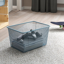 TROFAST - Mesh storage box, grey-blue, 42x30x23 cm