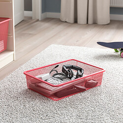TROFAST - Kotak penyimpanan jaring, merah cerah, 42x30x10 cm