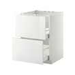 METOD/MAXIMERA - Base cab f sink+2 fronts/2 drawers, white/Ringhult white, 60x60x80 cm