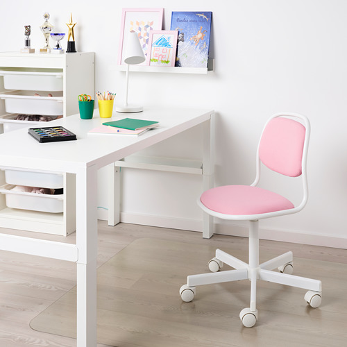 ÖRFJÄLL children's desk chair, white/Vissle pink | IKEA Indonesia